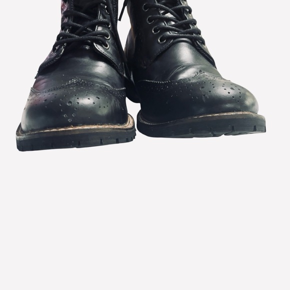 Jeffrey Tyler Black Leather Wingtip
Brogue Boots Men's 10.5 Dress Combat
Style - Picture 8 of 12